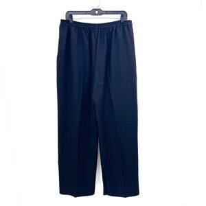 Eskandar Black 100% Wool Pull On Wide Leg Trouser Pants Size 3